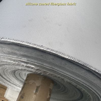 E-Glass Silicone Coated Fabric with 50 m / 100 m Roll Length 1 / 1.2 / 1.5 meter Width and 400 g/sqm Weight for High Temperature Resistance