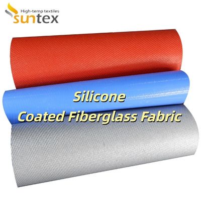 Flame Retardant Silicone Coated Fiberglass Fabric with Temperature Resistance -50C to 500C and 400 g/sqm Weight