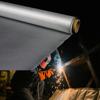 Fireproof Heavy Duty Welding Blanket Blue/Black Twill Weave 460 g/sqm PU Coated Fiberglass Fabric