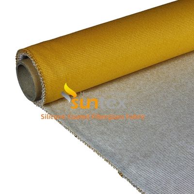 Double Sides Silicone Coated Fiberglass Fabric with 50 m / 100 m Roll Length and Corrosion Resistant Properties