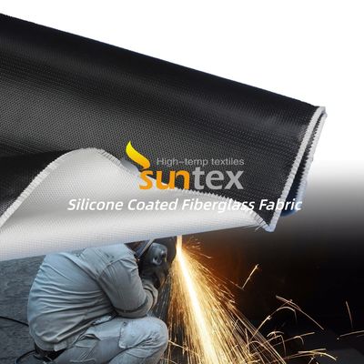Fireproof Silicone Coated Fiberglass Fabric with Temperature Resistance -50°C to 500°C and 0.3 mm Thickness