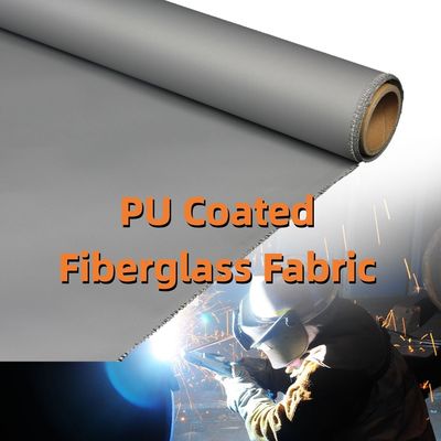 Fire Resistant PU Coated E-Glass Welding Blanket 460 g/sqm 0.41 mm Thickness Splash Proof Fabric