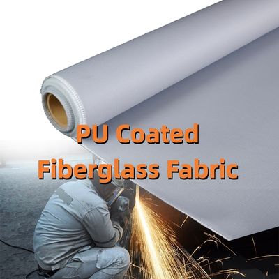 Double-Sided PU Coated Fiberglass Fabric 460 g/sqm 0.41 mm Fireproof Thermal Insulation for Industrial Use