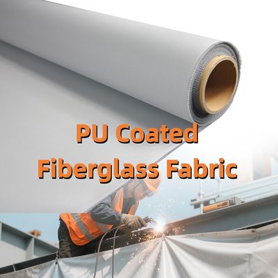 Passive Fire Protection PU Coated Fiberglass Fabric 460 g/sqm 0.41 mm Flame Retardant Polyurethane Coated Fabric