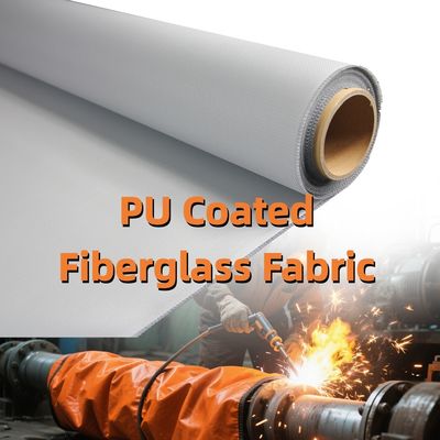 Waterproof PU Coated Fiberglass Fabric with 460 g/sqm Weight 0.41 mm Thickness and 1800C Temperature Resistance