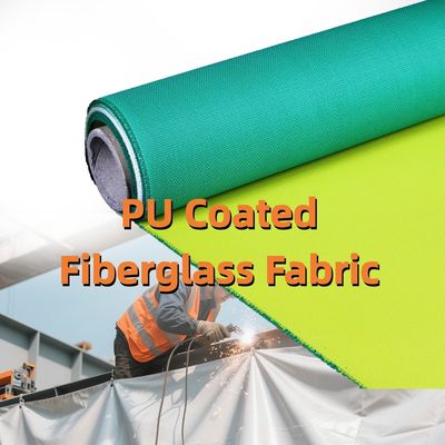PU Coated Fiberglass Fabric with 460 g/sqm Weight 0.41 mm Thickness and M0 Fire Resistance