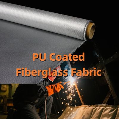 High Silica Coated E-Glass PU Coated Fiberglass Fabric with 1m to 1.55m Width for Fireproof Applications