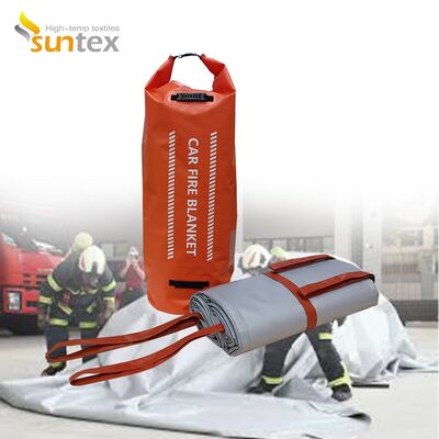 EV Car Fire Blanket with 550℃/1000℃ Thermal Resistance for Oxygen Deprivation Fire Control in Gray