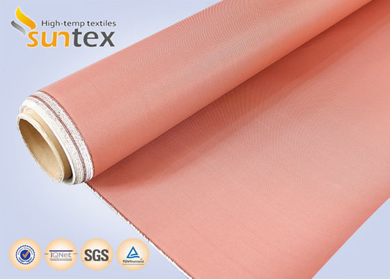 0.21mm Red PU Coated High Temperature Duct Cloth, Fire Retardant Fire Barrier Fabric