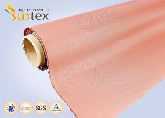 0.21mm Red PU Coated High Temperature Duct Cloth, Fire Retardant Fire Barrier Fabric