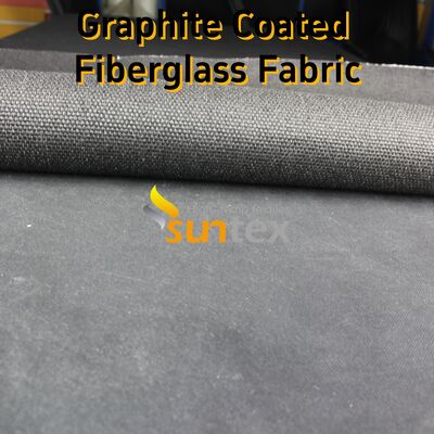 750℃ Temperature Resistance Abrasion Resistant Black Plain Weave High Temperature Fiberglass Cloth Graphite Coated Fireproof Blanket
