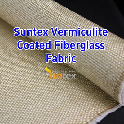 750℃ Temperature Resistance 1070gsm Heavy Weight Vermiculite Coated High Silica Fiberglass Fabric with Excellent Abrasion Resistance for Welding Blankets