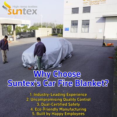 EN 13501-1:2019-05 Certified EV Car Fire Blanket with 550℃/1000℃ Thermal Resistance and Oxygen Deprivation