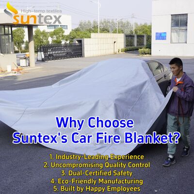 100% Fiberglass EV Car Fire Blanket with 550℃/1000℃ Thermal Resistance and Oxygen Deprivation for Fire Safety