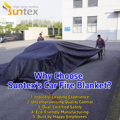 550℃/1000℃ Thermal Resistance Gray EV Car Fire Blanket with Oxygen Deprivation for Fire Pit Mat