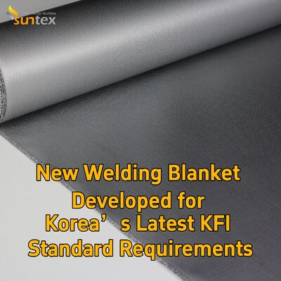Suntex New R&D Grey Silicone Fiberglass Welding Blanket Compliant with Korea KFI Standard