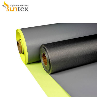 High Strength PTFE Coated Fiberglass Fabric with 550℃ Temperature Resistance and Silver Grey Color for Fire Control Systems