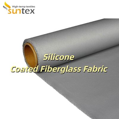 High Temperature 550°C Resistance Silicone Coated Fiberglass Fabric with 0.3mm Thickness and 400 g/sqm Weight