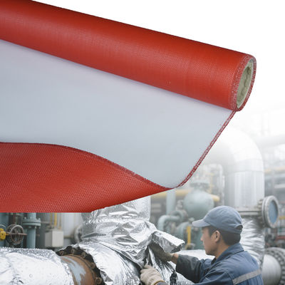 Fire Retardant PU Coated Fiberglass Fabric Waterproof 460 g/sqm 0.41 mm for Fire and Smoke Curtains