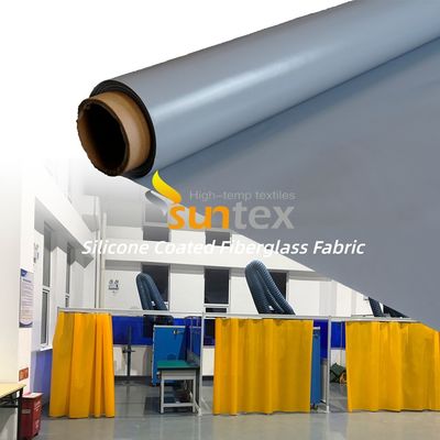 White Double Sided Silicone Coated Fiberglass Fabric 50 m / 100 m Roll Fireproof Thermal Insulation Cloth