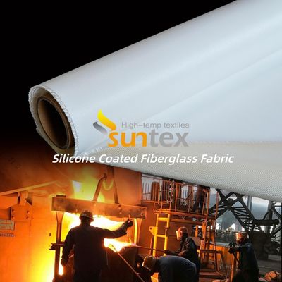 Fireproof Silicone Coated Fiberglass Fabric with 50 m / 100 m Roll Length Durable and Corrosion Resistant