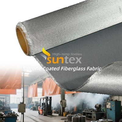 Silicone Coated Fiberglass Fabric with Temperature Resistance -50°C to 500°C, 400 g/sqm Weight, and 0.3 mm Thickness