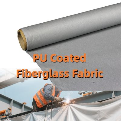 High Silica Coated E-Glass PU Coated Fiberglass Fabric with 1m to 1.55m Width for Fireproof Applications