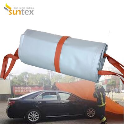 Heavy-Duty EV Fire Blanket with 550℃/1000℃ Thermal Resistance for Oxygen Deprivation in Gray Color