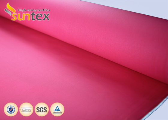 Red 0.4mm Fire Resistant Fiberglass Fabric with Acrylic Coating for 550 Degree C Temperature Resistance and Easy Sewing