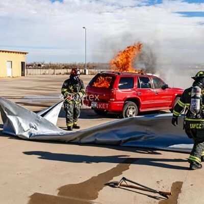 550℃/1000℃の耐熱性とリチウムイオンバッテリー火災用の酸素欠乏機能を備えた再利用可能なEV車用消火ブランケット
