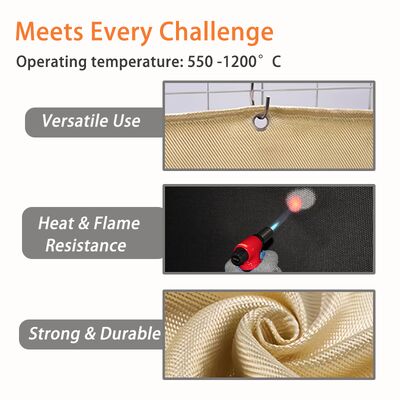 100% ガラス繊維の溶接毛布 550°C 耐熱アクリルコーティング火毛布 溶接と防火用