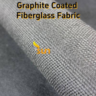 Graphite Coated Fiberglass Fabric High Temperature Fiberglass Cloth with 750℃ Temperature Resistance 28.82oz/sqy Unit Weight and Black Plain Pattern