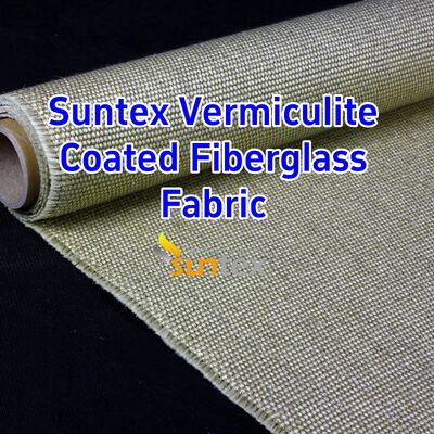 耐熱温度750℃、重量1070gsmのバーミキュライトコーティングガラス繊維布（カスタムサイズ耐火用途向け）