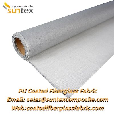 耐高温PU涂层玻璃纤维布，基材耐温550℃，耐磨性好，适用于防火帘