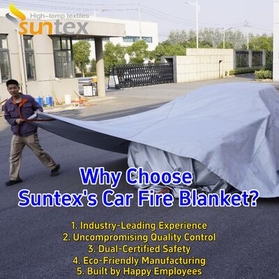 EN 13501-1:2019-05 Certified EV Car Fire Blanket with 550℃/1000℃ Thermal Resistance and Oxygen Deprivation