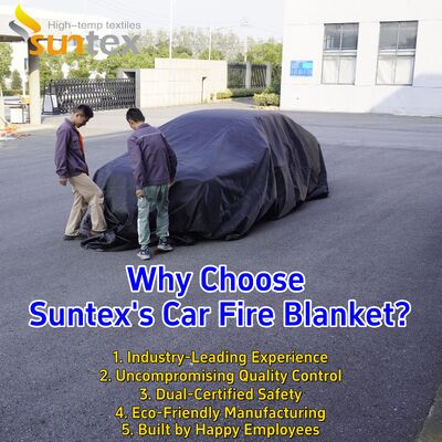灰色のEV自動車用防火毛布,酸素不足による防火のため,熱耐性550°C/1000°C