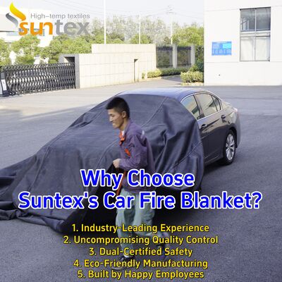 550℃/1000℃ Thermal Resistance Gray EV Car Fire Blanket with Oxygen Deprivation for Fire Pit Mat