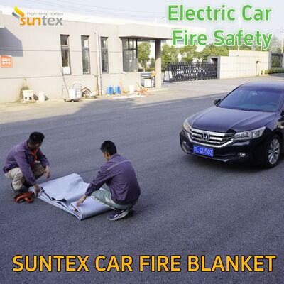 Large Size Silicone Coated Fire Blanket Fire Resistant Fiberglass Car Fire Blanket  