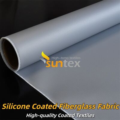 Industrial Grade Double Sided Grey Color Silicone Coated Fiberglass Fabric 400 g/sqm for Fire Retardant and Insulation