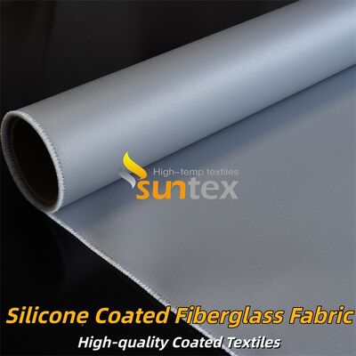 Industrial Grade Double Sided Grey Color Silicone Coated Fiberglass Fabric 400 g/sqm for Fire Retardant and Insulation