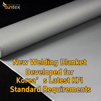 Suntex New R&D Grey Silicone Fiberglass Welding Blanket Compliant with Korea KFI Standard